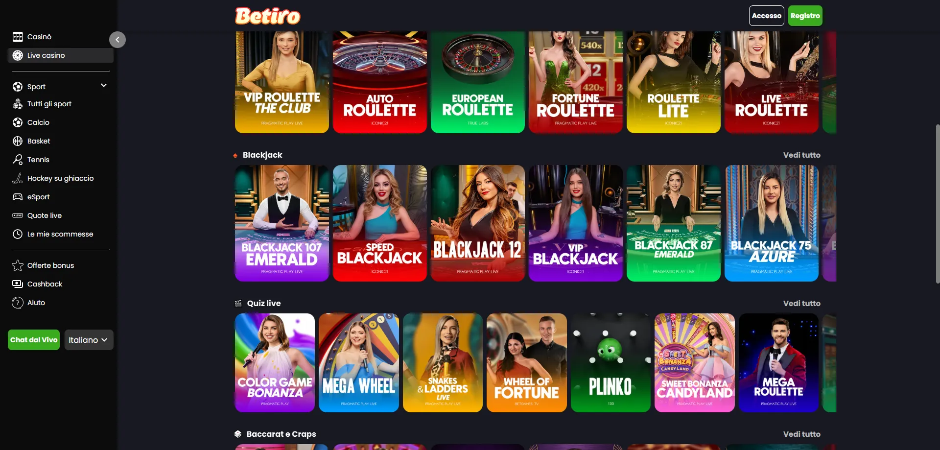 Betiro Casino app mobile ottimizzata per iOS e Android