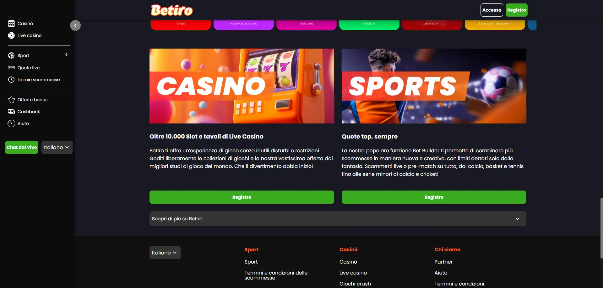 Metodi di deposito e prelievo sicuri su Betiro Casino Italia